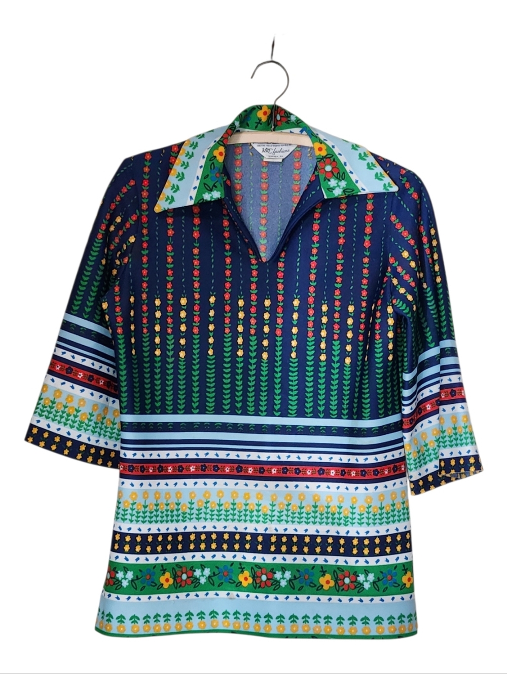Vintage 60's Flower Power NPC Fashions Retro Top